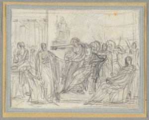 Scène uit de laatste akte van Corneille door Anne Louis Girodet de Roucy Trioson