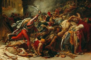 Schets voor De Opstand van Caïro, ca. 1810 door Anne Louis Girodet de Roussy Trioson