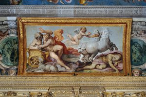 Aurora ontvoert Cephalus, detail van het gewelf van de galerij, 1597-1604 door Annibale Carracci