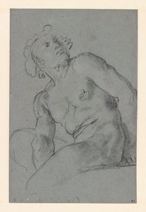 Carracci - Zittend mannelijk naakt, I 183 (PK) door Annibale Carracci