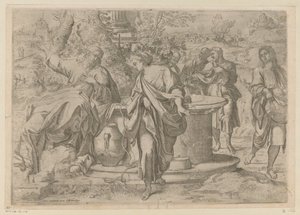 Christus en de Samaritaanse vrouw door Annibale Carracci