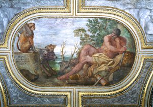 Hercules en de Sfinx met Cerberus, uit de 