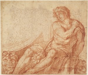 Ignudo aus der Galleria Farnese door Annibale Carracci