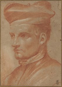 Portret van een geestelijke met baret door Annibale Carracci