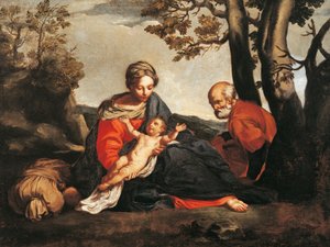 Rust tijdens de vlucht naar Egypte door Annibale Carracci