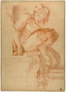 Zittende Sater door Annibale Carracci
