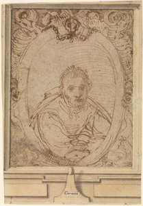 Zelfportret, 1580s door Annibale Carracci