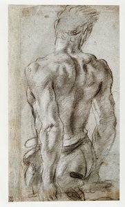 Studie van een mannelijke figuur ... door Annibale Carracci