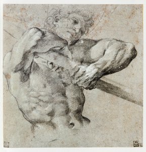 Studie van een mannelijke figuur ... door Annibale Carracci