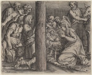 De Aanbidding van de Herders door Annibale Carracci