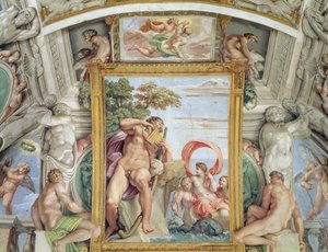 De Galleria Carracci detail van Polyphemus en Galatea (detail) door Annibale Carracci