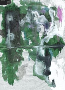 Groene abstracte weerspiegeling door Annick