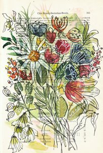 Aquarelbloemenschets