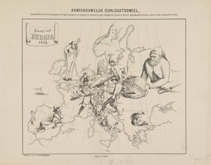 Aanschouwelijk Oorlogstooneel / Kaart van Europa in 1859 door Anonymous