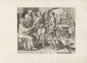 Afscheid van Tobit en Anna door Anonymous