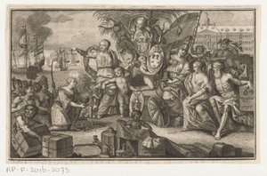 Allegorie op de Oost-Indische Compagnie door Anonymous