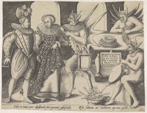 Allegorie op de radkraag als duivelswerk door Anonymous