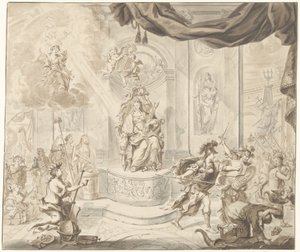 Allegorie op de verdrijving van de wind-wisselhandelaren van Amsterdamse beurs, 1763 door Anonymous