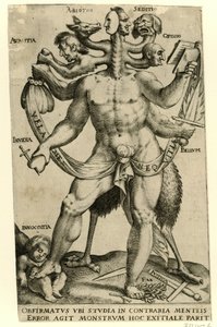 Allegorisch vijfkoppige monster