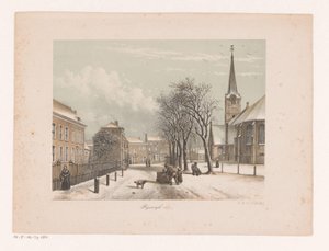 Besneeuwde straat in Rijswijk door Anonymous