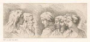 Bustes van zeven mannen en vrouwen door Anonymous
