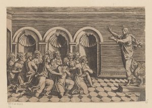 Christus spreekt de apostelen toe door Anonymous