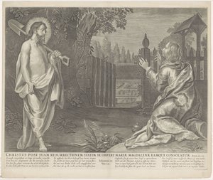 Christus verschijnt als tuinman aan Maria Magdalena (Noli me tangere) door Anonymous