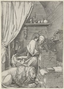 De Heilige Hiëronymus in zijn studeervertrek