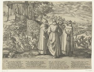 De ganzen verjagen de vossen, ca. 1572 door Anonymous