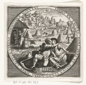 De maand juni, hooimaken, ca. 1600
