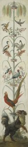 Decoratieve afbeelding met planten en dieren