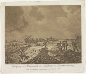 Dijkdoorbraak te Kedichem, 1809 door Anonymous