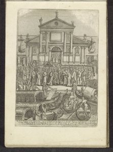 Doge en Serenissima Signoria voor de kerk van San Giorgio Maggiore te Venetië door Anonymous