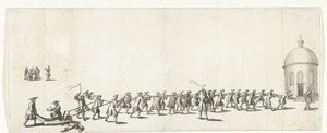 Dominicus wordt op een kruiwagen naar de Ronde Lutherse kerk getrokken, 1683-1684 door Anonymous