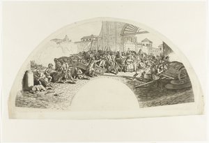 Dood van de Spaanse patriotten Luis Daoiz en Pedro Velarde y Santillán bij de verdediging van Madrid tegen de Franse troepen in het Parque de Artilleria op 2 mei 1808 door Anonymous