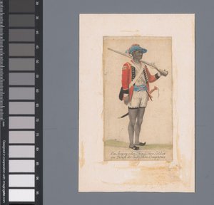 Een zwarte soldaat in dienst van de Britse Oost-Indische Compagnie door Anonymous