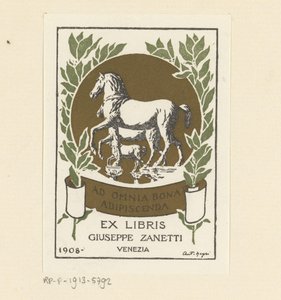 Ex libris van Giuseppe Zanetti door Anonymous