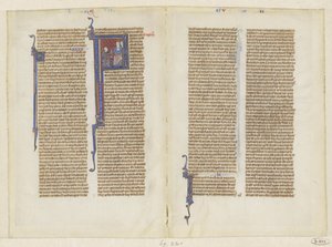 Fragment uit een bijbel, het boek der Koningen, hoofdstuk 2: David knielt voor Saul door Anonymous