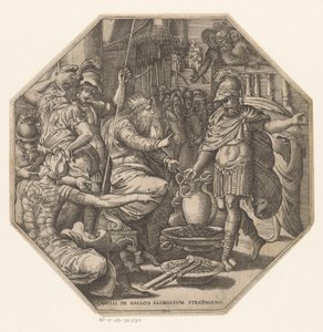 Furius Camillus voor een koning door Anonymous