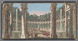 Gezicht op de Colonnade in de Tuin van Versailles door Anonymous