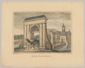 Gezicht op de Leidsepoort te Amsterdam door Anonymous