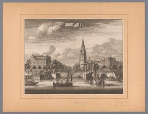Gezicht op de Montelbaanstoren te Amsterdam