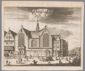 Gezicht op de Sint-Olofskapel (Oudezijds Kapel) te Amsterdam door Anonymous