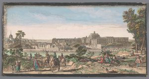 Gezicht op de stad en het Paleis van Versailles door Anonymous