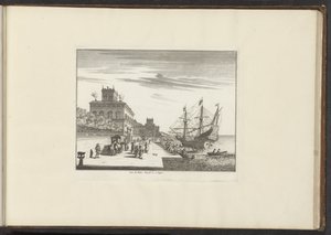 Gezicht op het Koninklijk Paleis aan de kust te Napels