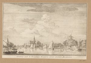 Gezicht op het Noorder Spaarne bij Haarlem door Anonymous