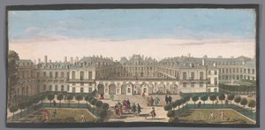 Gezicht op het Palais Royal te Parijs door Anonymous