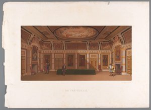Gezicht op het interieur van de Trèveszaal, op het Binnenhof