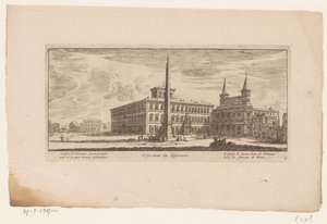 Gezicht op het plein aan de achterzijde van de Sint-Jan van Lateranen, te Rome door Anonymous