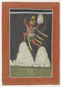 Hanuman springt op bergtoppen door Anonymous